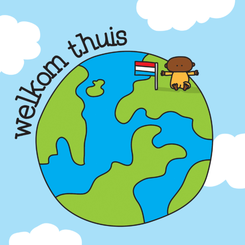 Geboortekaartje Adoptie Wereld - Felicitatiekaarten Felicitatiekaarten - Geboortekaartje Adoptie Wereld