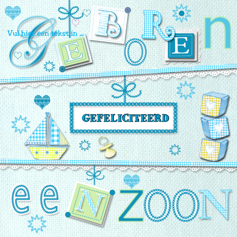 Gefeliciteerd met jullie zoon drieluik - Felicitatiekaarten Felicitatiekaarten - Gefeliciteerd met jullie zoon drieluik