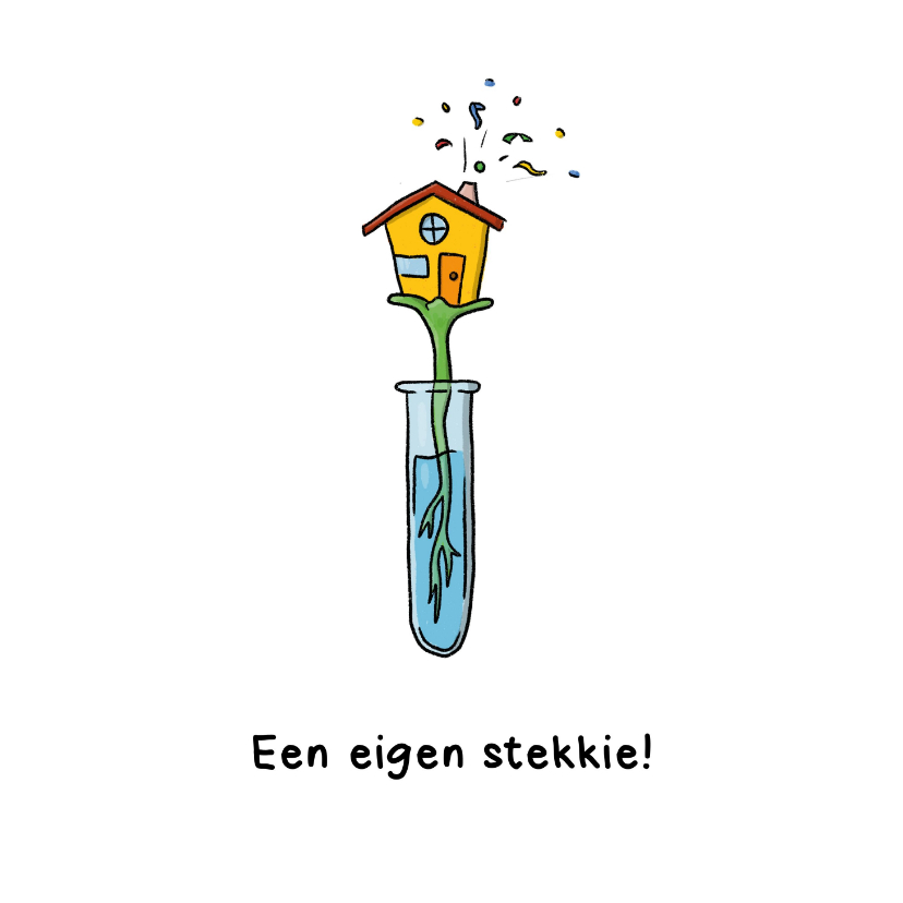 Felicitatiekaarten - Gefeliciteerd nieuwe woning eigen stekkie kaart