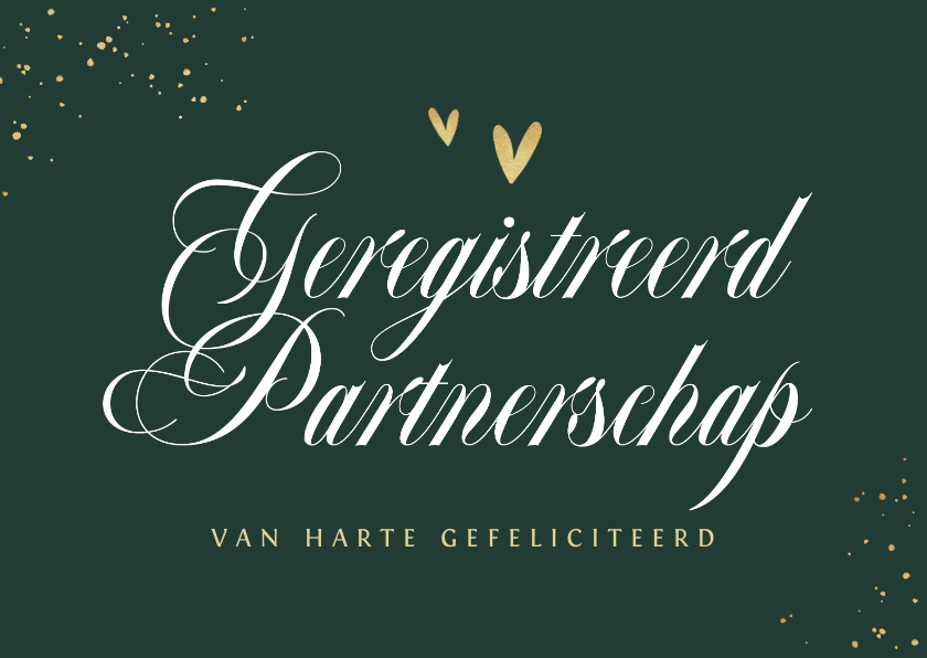 Felicitatiekaarten - Geregistreerd partnerschap felicitatiekaart stijlvol