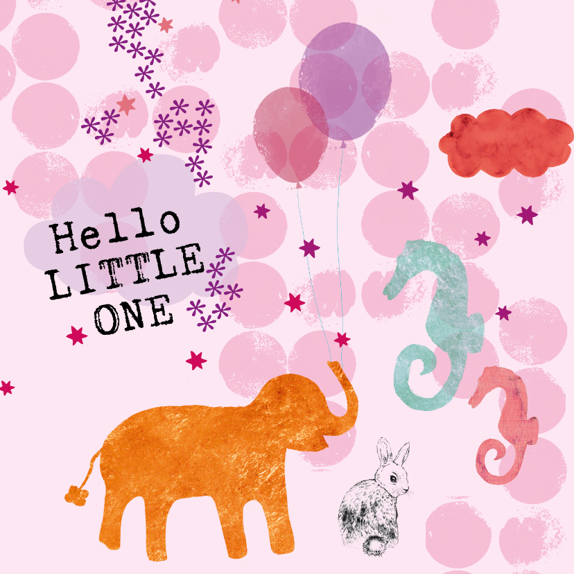 Hello little one! Lief geboorte kaartje - Felicitatiekaarten Felicitatiekaarten - Hello little one! Lief geboorte kaartje