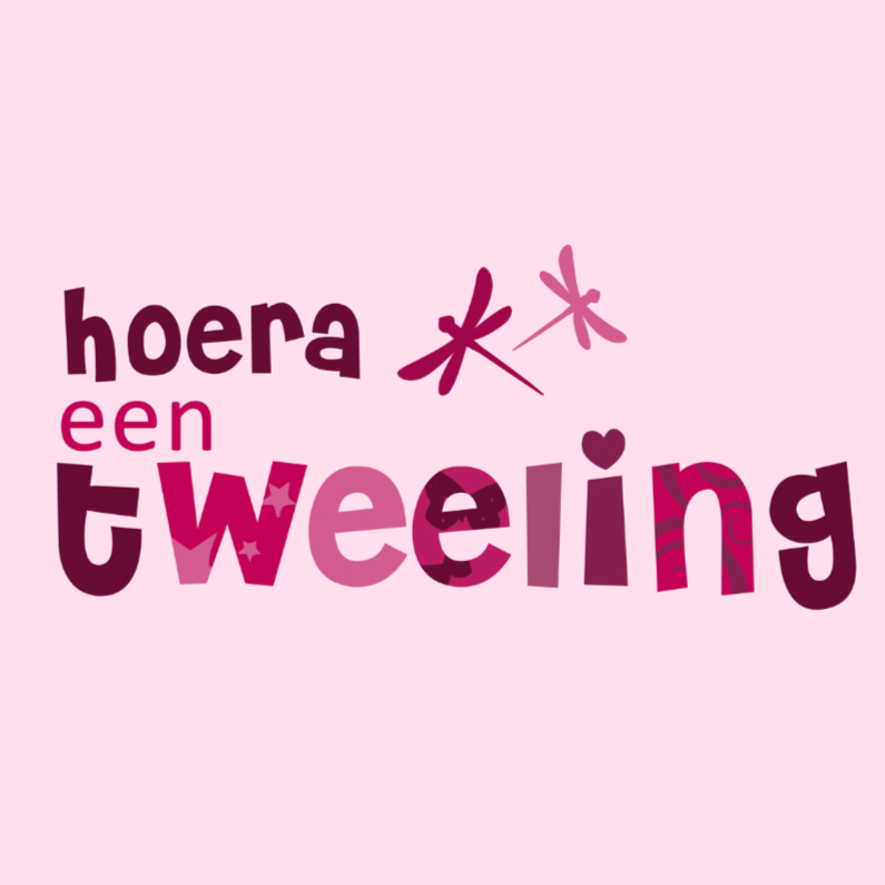 Hoera een tweeling meisjes JVT - Felicitatiekaarten Felicitatiekaarten - Hoera een tweeling meisjes JVT