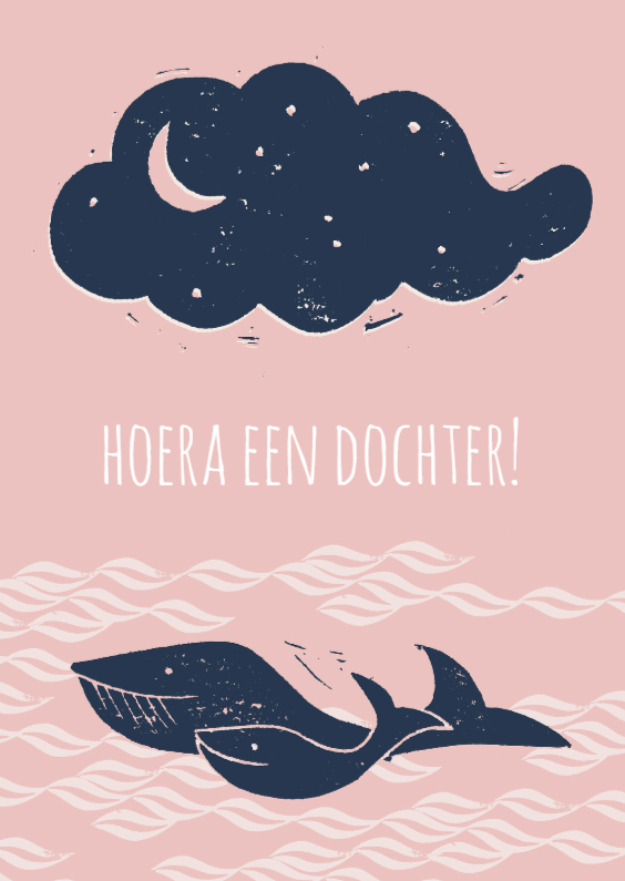 Hoera walvis heeft een dochter! - Felicitatiekaarten Felicitatiekaarten - Hoera walvis heeft een dochter!