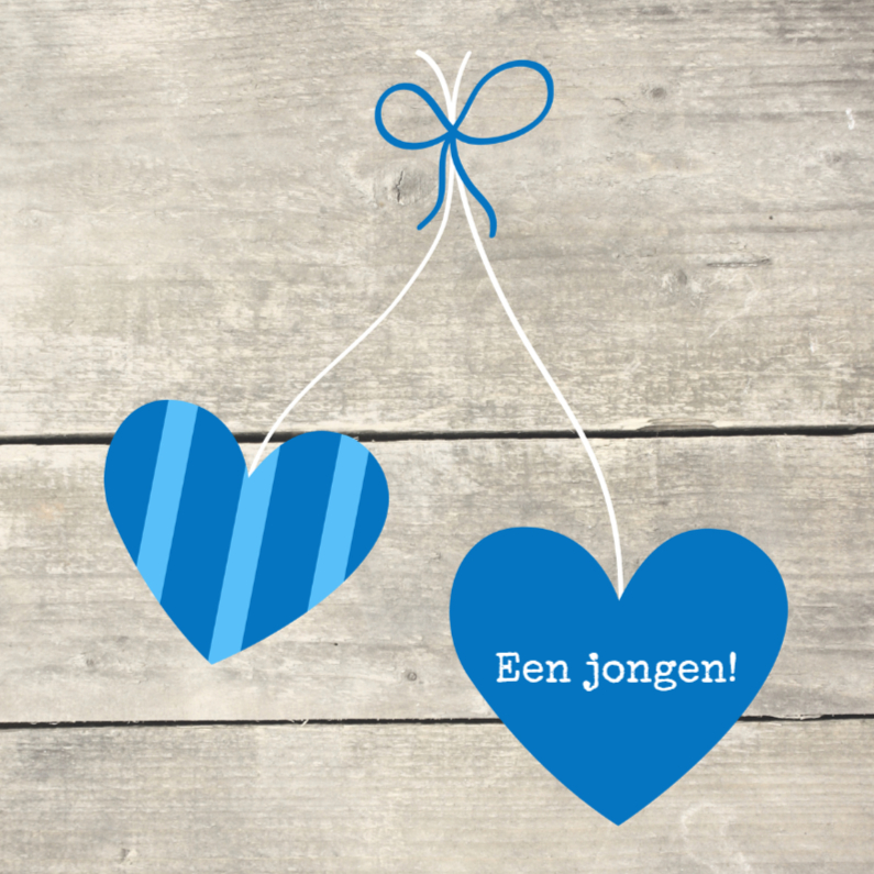Houtprint met hartjes, blauw - Felicitatiekaarten Felicitatiekaarten - Houtprint met hartjes, blauw
