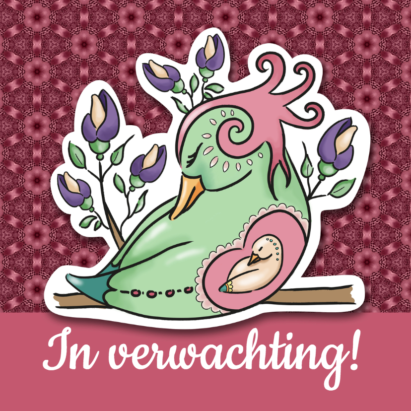 In verwachting - siervogel - Felicitatiekaarten Felicitatiekaarten - In verwachting - siervogel