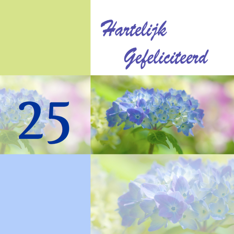 Jubileum met hortensia - Felicitatiekaarten Felicitatiekaarten - Jubileum met hortensia