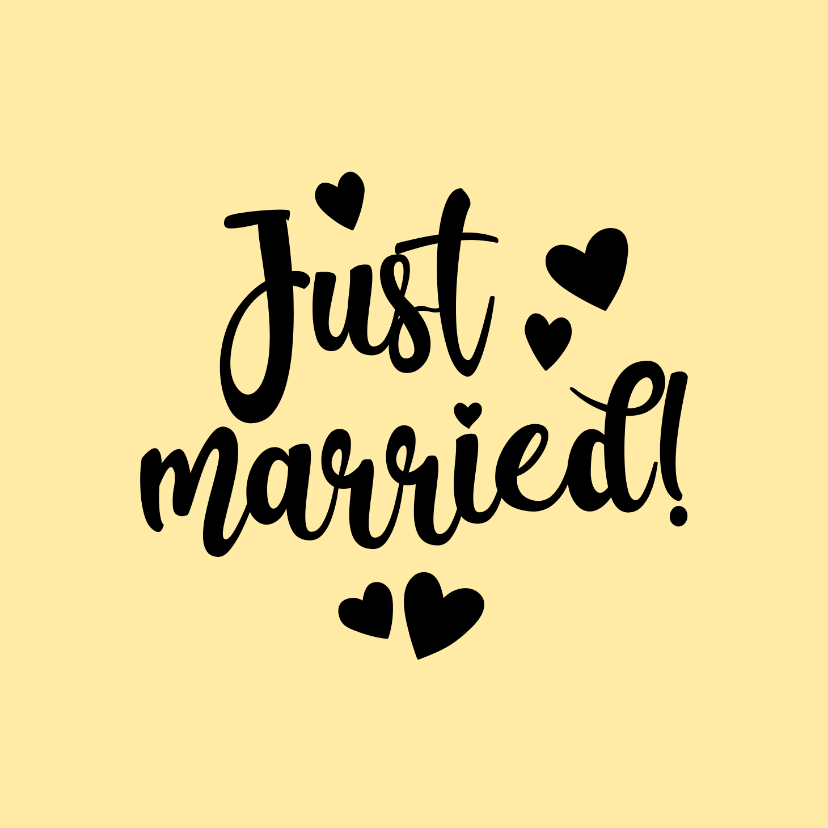 Felicitatiekaarten - Just married - black and colour - felicitatiekaart