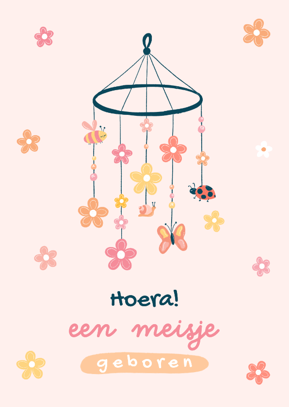 Lief felicitatiekaartje voor geboorte van een dochter - Felicitatiekaarten Felicitatiekaarten - Lief felicitatiekaartje voor geboorte van een dochter