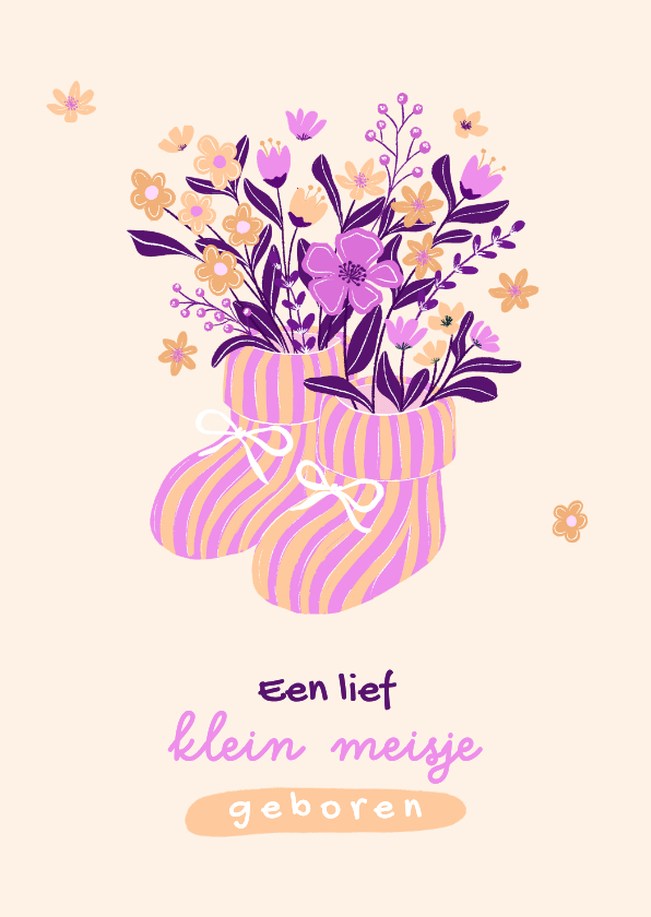 Lief trendy felicitatiekaartje voor geboorte dochter - Felicitatiekaarten Felicitatiekaarten - Lief trendy felicitatiekaartje voor geboorte dochter