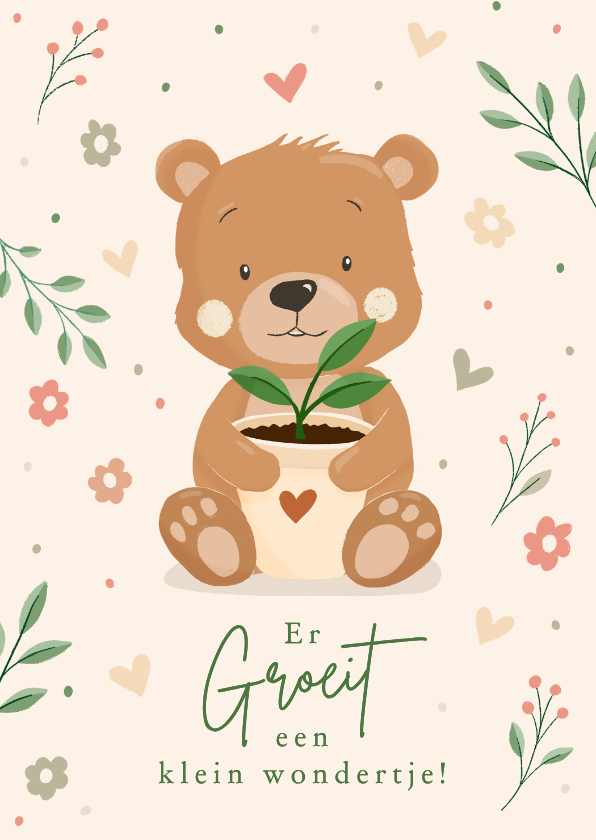 Felicitatiekaarten - Lieve felicitatiekaart voor een plantmom die zwanger is