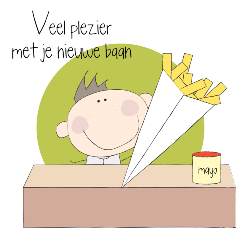 Nieuwe baan frietboer - Felicitatiekaarten Felicitatiekaarten - Nieuwe baan frietboer