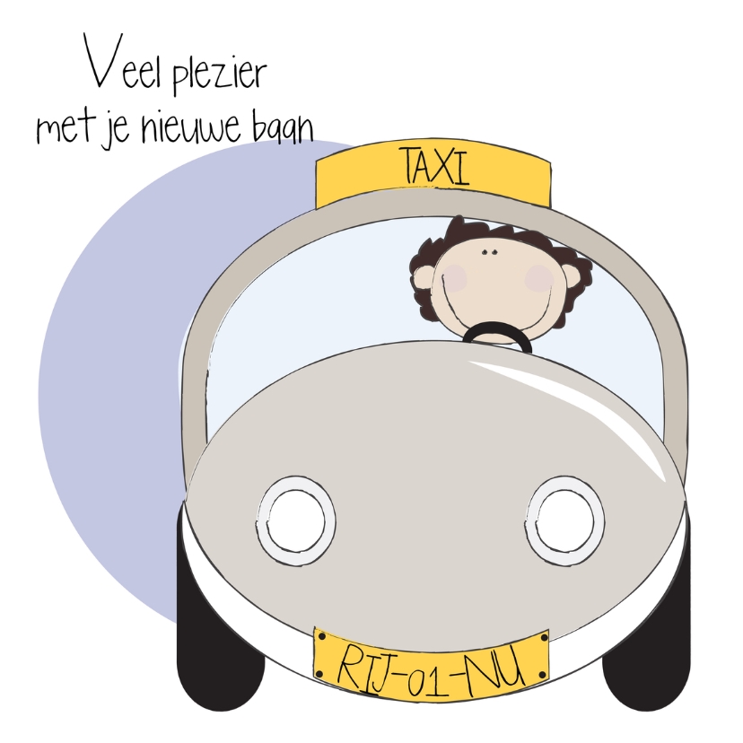 Nieuwe baan taxi chauffeur - Felicitatiekaarten Felicitatiekaarten - Nieuwe baan taxi chauffeur