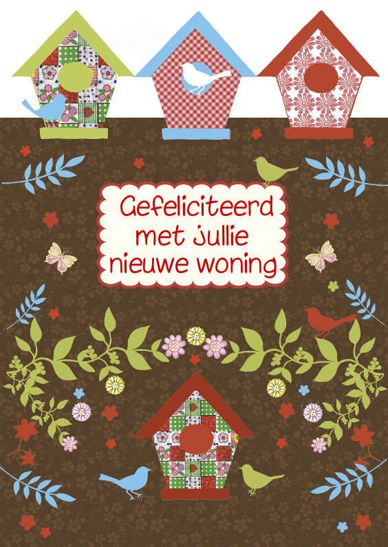 nieuwe woning vogelhuisjes - Felicitatiekaarten Felicitatiekaarten - nieuwe woning vogelhuisjes