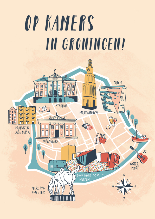 Felicitatiekaarten - Op kamers in Groningen