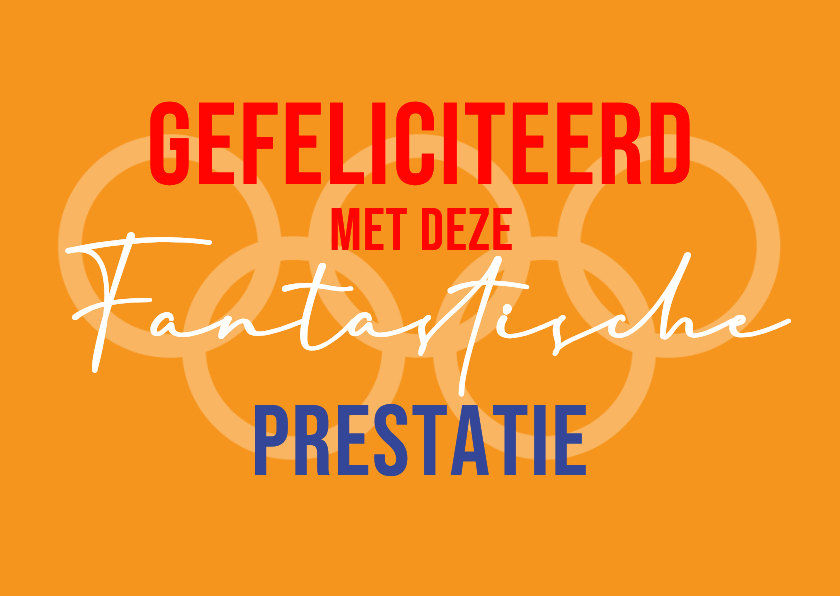 Felicitatiekaarten - oranje olympische kanjers 3