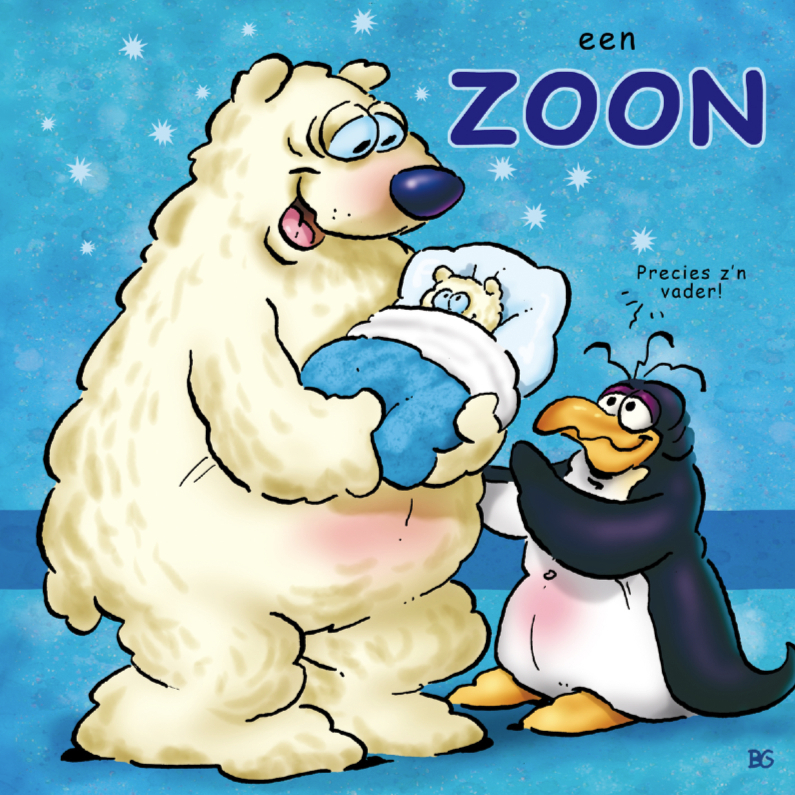 penguins geboorte zoon 2 ijsbeer - Felicitatiekaarten Felicitatiekaarten - penguins geboorte zoon 2 ijsbeer
