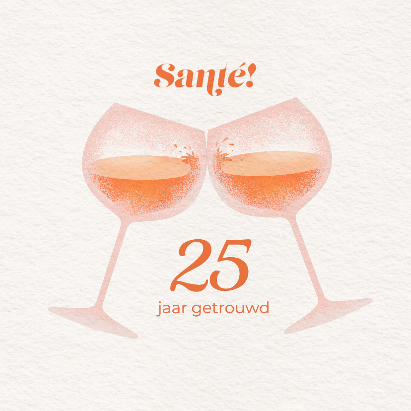 Felicitatiekaarten - Romantisch jubileum kaartje proost op jullie trouwdag