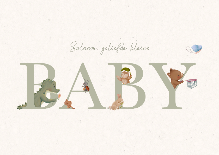 Salaam baby geboorte felicitatiekaart - Felicitatiekaarten Felicitatiekaarten - Salaam baby geboorte felicitatiekaart