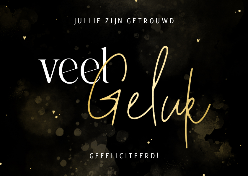 Felicitatiekaarten - Stijlvolle felicitatiekaart getrouwd veel geluk