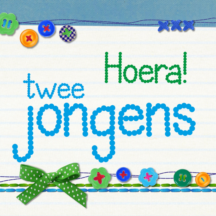 twee jongens geboren -BF - Felicitatiekaarten Felicitatiekaarten - twee jongens geboren -BF
