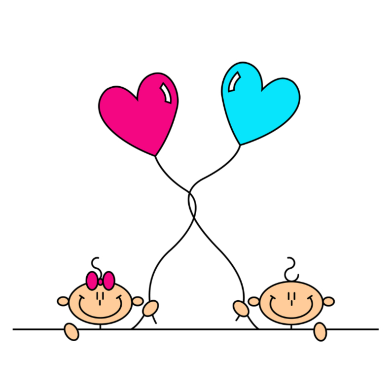 Tweeling jongen en meisje - Felicitatiekaarten Felicitatiekaarten - Tweeling jongen en meisje