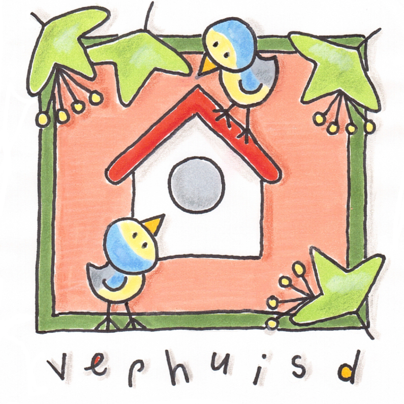Verhuisd vogels - Felicitatiekaarten Felicitatiekaarten - Verhuisd vogels