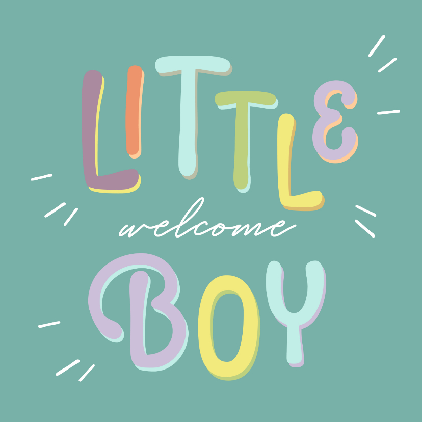 Felicitatiekaarten - Vrolijke felicitatie kaart geboorte jongen