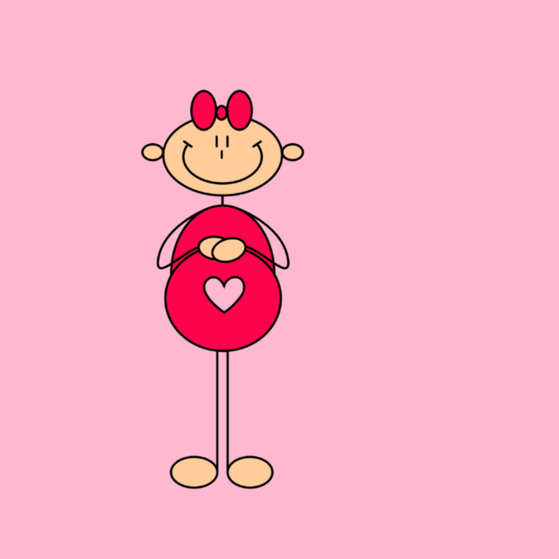 Vrouw met dikke buik - Felicitatiekaarten Felicitatiekaarten - Vrouw met dikke buik