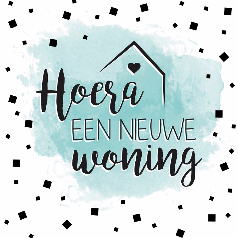 Felicitatiekaarten - Watercolor nieuwe woning