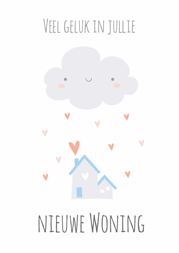 Woning | Wolkje & hartjes - KO - Felicitatiekaarten Felicitatiekaarten - Woning | Wolkje & hartjes - KO