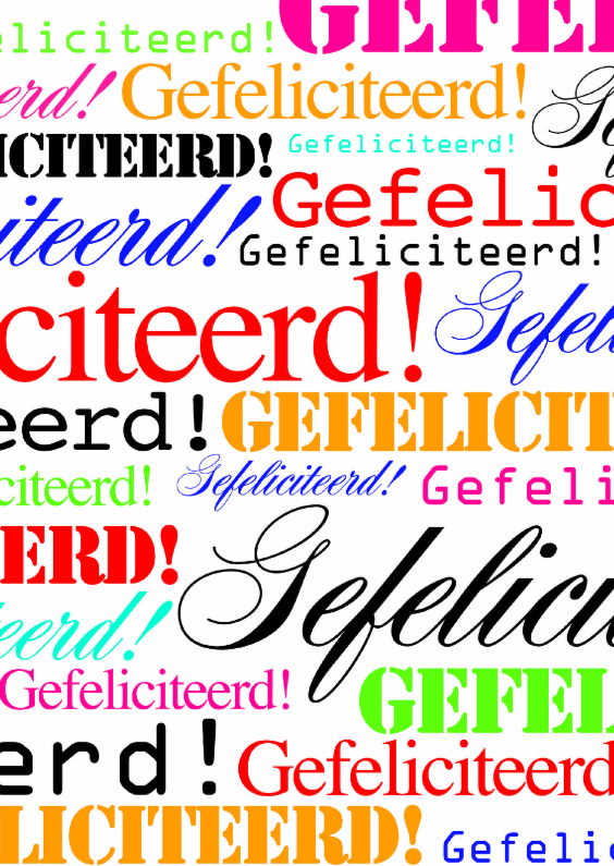 Woorden Gefeliciteerd! - BK - Felicitatiekaarten Felicitatiekaarten - Woorden Gefeliciteerd! - BK