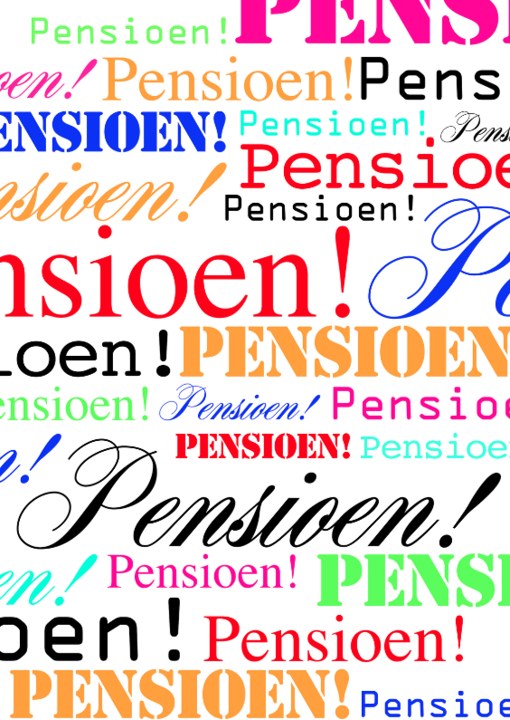 Woorden Pensioen Kleur - BK - Felicitatiekaarten Felicitatiekaarten - Woorden Pensioen Kleur - BK