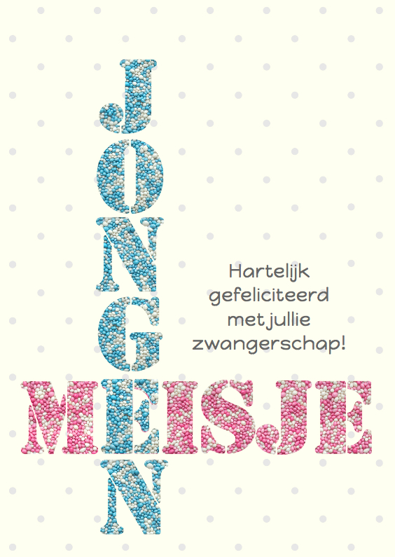 Zwanger met muisjes j/m - Felicitatiekaarten Felicitatiekaarten - Zwanger met muisjes j/m