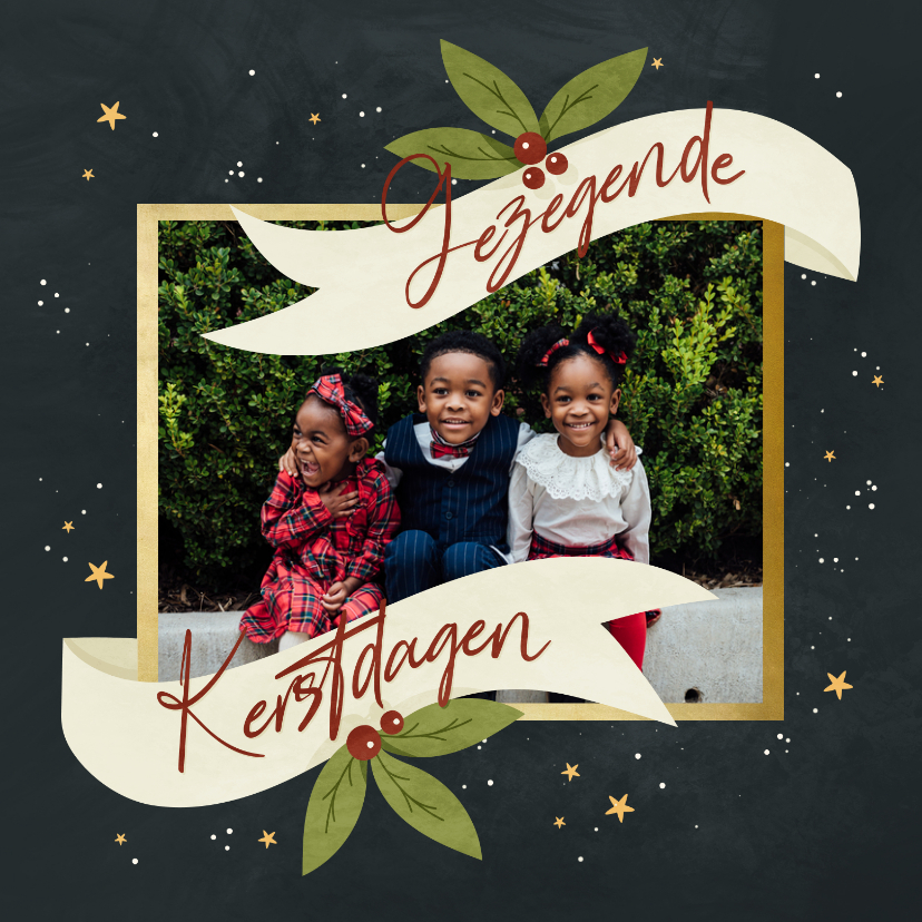 Christelijke fotokaart Gezegende Kerstdagen - Fotokaarten Fotokaarten - Christelijke fotokaart Gezegende Kerstdagen
