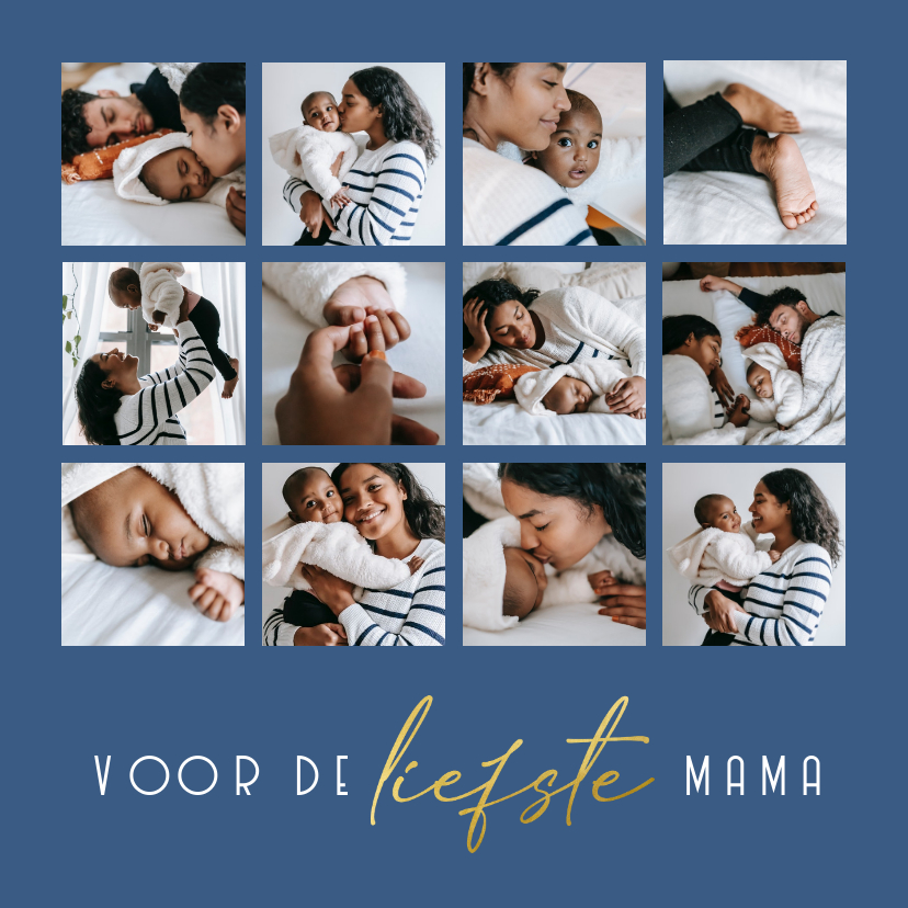 Fotokaarten - Collagekaart voor de liefste mama fotocollage 12 foto