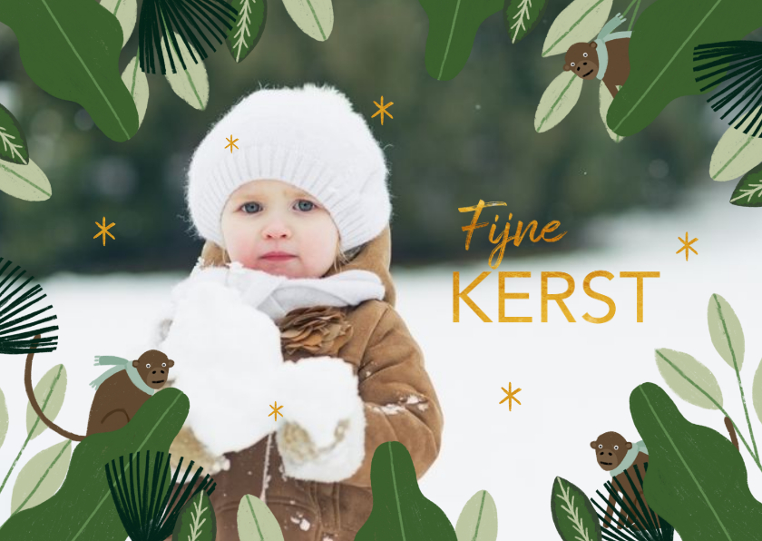 Foto Kerstkaart met jungle en dieren - Fotokaarten Fotokaarten - Foto Kerstkaart met jungle en dieren