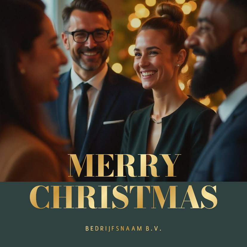 Fotokaarten - Foto kerstkaart zakelijk met aanpasbare tekst