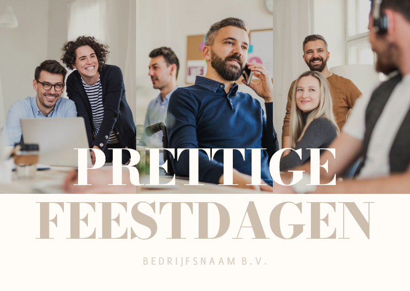 Fotocollage kerstkaart zakelijk met aanpasbare tekst - Fotokaarten Fotokaarten - Fotocollage kerstkaart zakelijk met aanpasbare tekst
