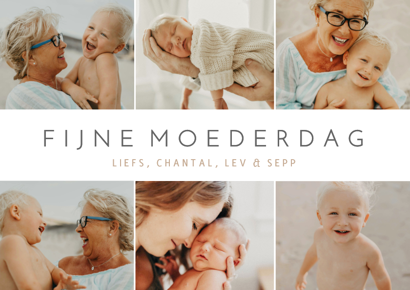 fotocollage moederdagkaart met 6 eigen foto's - Fotokaarten Fotokaarten - fotocollage moederdagkaart met 6 eigen foto's