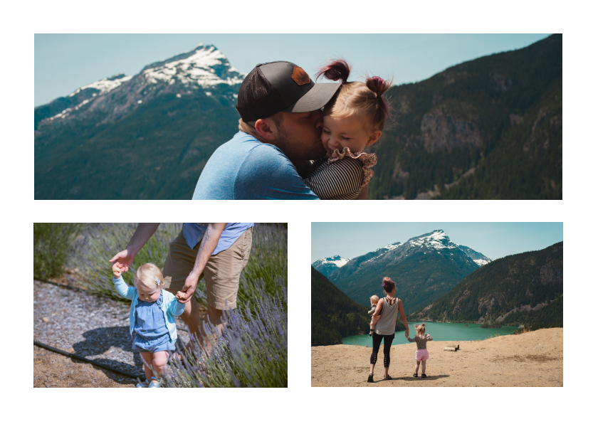 Fotokaarten - Fotocollage rechthoekig liggend met panorama foto