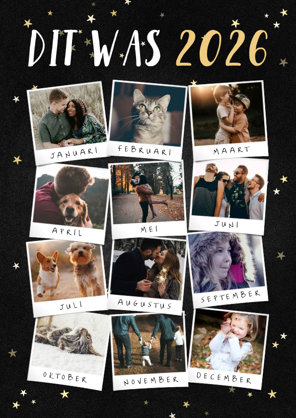Fotokaarten - Fotocollage terugblik op 2026 12 foto's