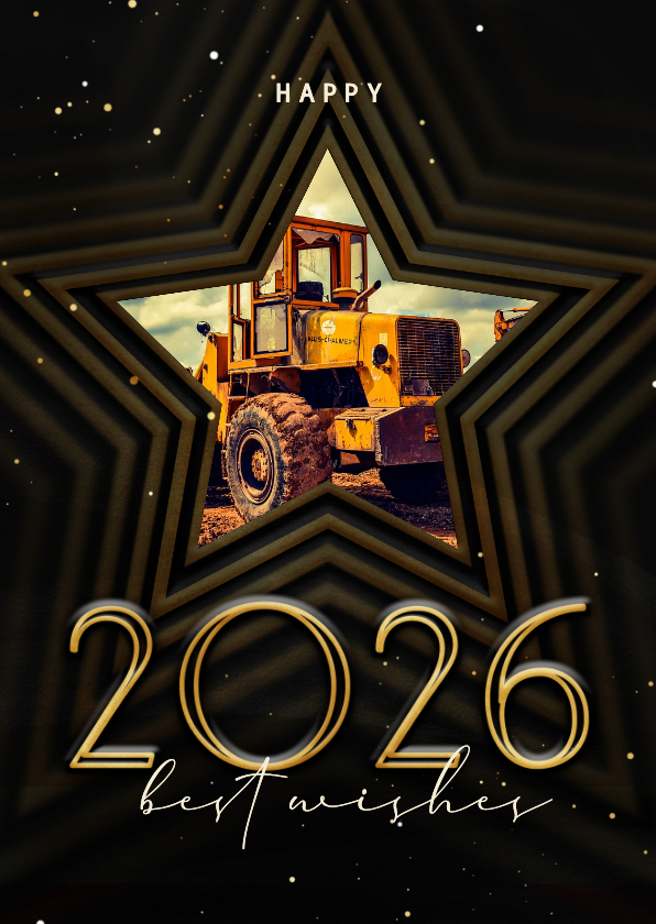 Fotokaart 2026 met foto en ster op achtergrond - Fotokaarten Fotokaarten - Fotokaart 2026 met foto en ster op achtergrond