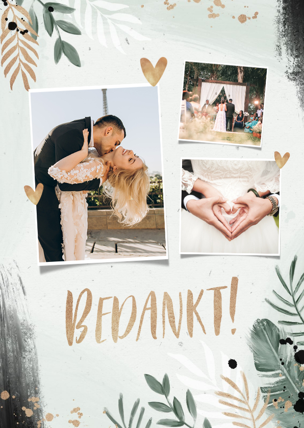 Fotokaart bruiloft botanisch goud waterverf foto - Fotokaarten Fotokaarten - Fotokaart bruiloft botanisch goud waterverf foto