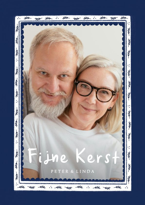 Fotokaart Delfts blauwe foto kader fijne kerst - Fotokaarten Fotokaarten - Fotokaart Delfts blauwe foto kader fijne kerst