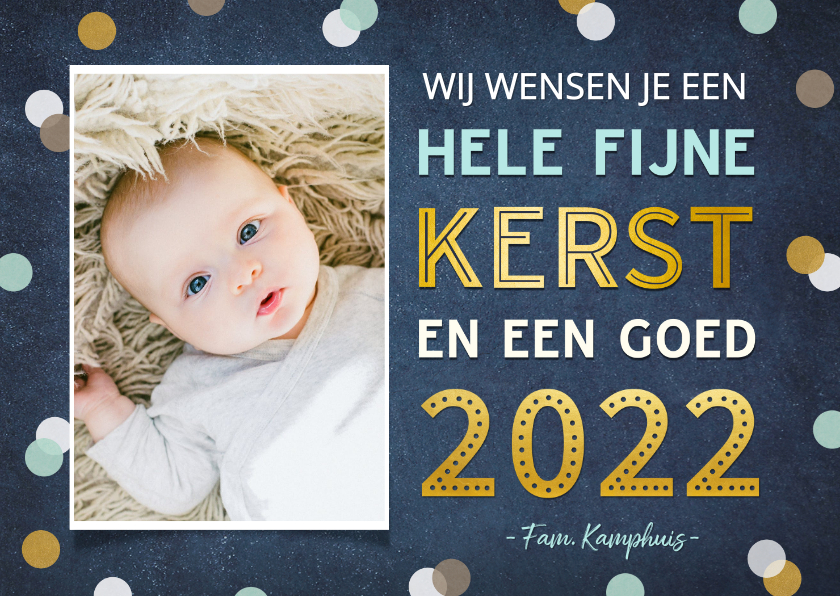 Fotokaart fijne kerst en een goed 2022 - confetti - Fotokaarten Fotokaarten - Fotokaart fijne kerst en een goed 2022 - confetti