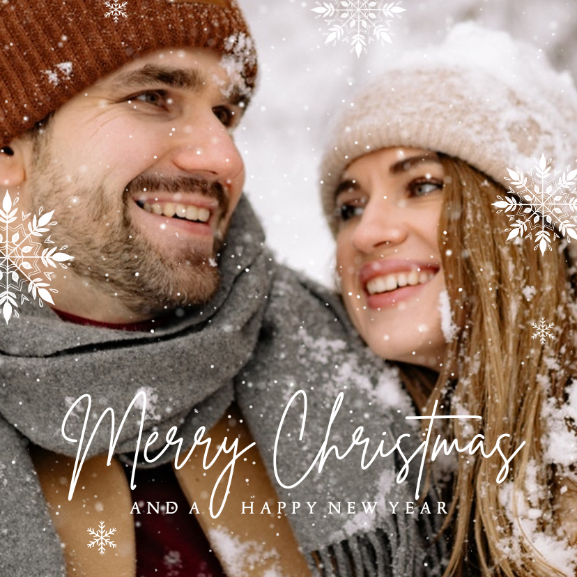 Fotokaarten - Fotokaart foto winter sneeuw merry christmas