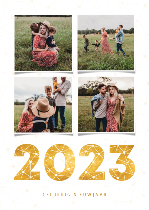 Fotokaart fotocollage gouden 2022 - Fotokaarten Fotokaarten - Fotokaart fotocollage gouden 2022