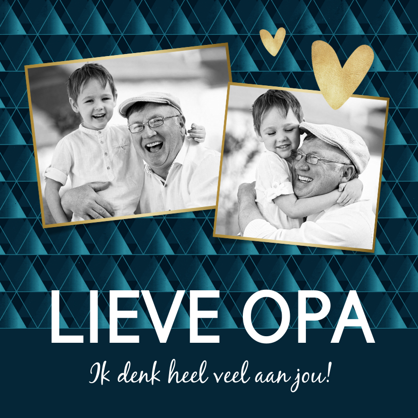 Fotokaart ik denk aan je met eigen foto's - Fotokaarten Fotokaarten - Fotokaart ik denk aan je met eigen foto's