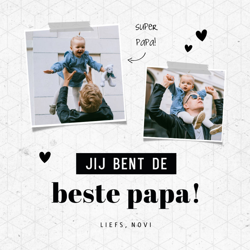 Fotokaarten - Fotokaart jij bent de beste papa grafisch