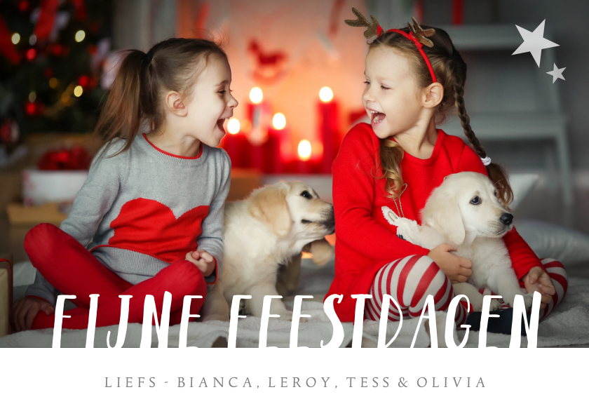 Fotokaart kerst - met 1 grote foto en aanpasbare tekst - Fotokaarten Fotokaarten - Fotokaart kerst - met 1 grote foto en aanpasbare tekst